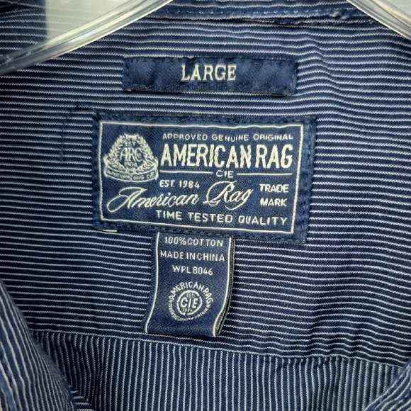 American Rag Blue Patterned Button Down Shirt - Picture 2 of 4